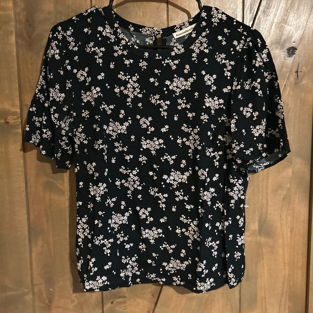 Abercrombie & Fitch Black Floral Blouse